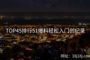 TOP45排行51爆料轻松入门创纪录